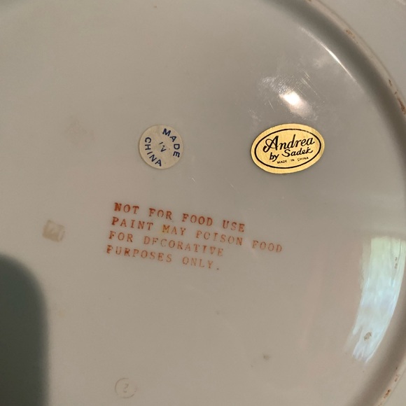 Vintage 2pc set of Andrea hand painted plate by Sadek! Stunning - Picture 5 of 13